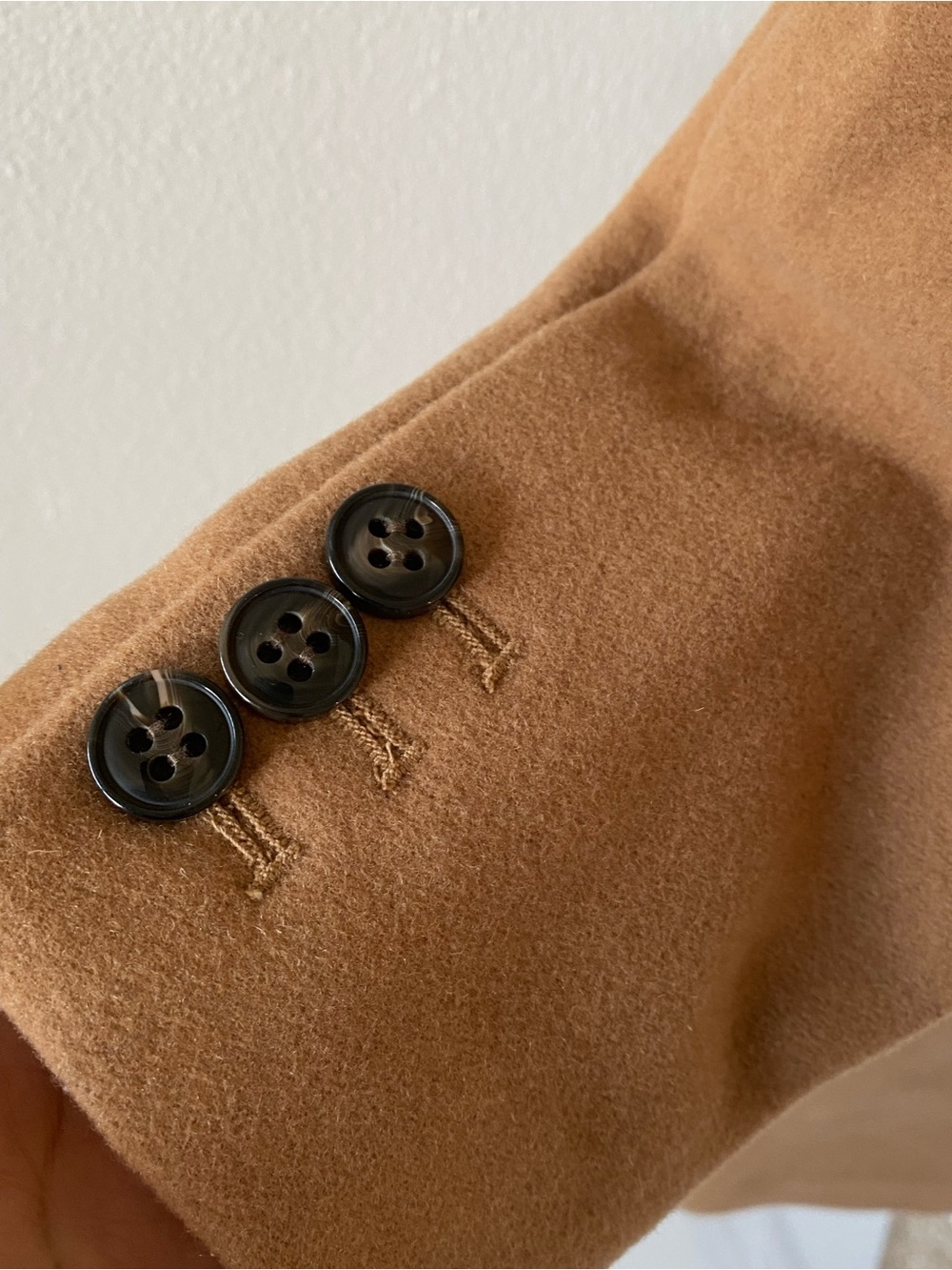 Stefanel Camel Wool Blend Long Coat – Classic Tailored Style - Picture 6 of 10